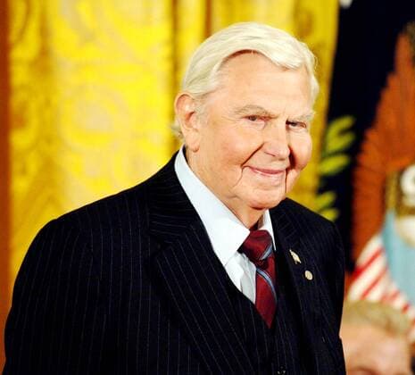 Nov. 9, 2005 - Washington, District of Columbia, U.S. - Andy Griffith receives the Presidential Medal of Freedom Awards in the East Room of the White House..I10247CB. - - 11-09-2005 Washington U.S.  - ZUMAbw2