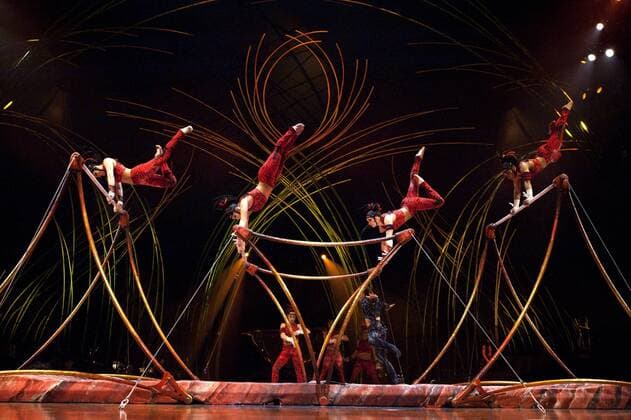 (120426) -- MONTREAL (CANADA), April 26, 2012 (Xinhua) -- Cirque du Soleil s performers attend its latest production Amaluna in Montreal, Canada, on April 24, 2012. After several months rehearsal, Canada s Cirque du Soleil started its tour of its latest Amaluna, adapted from Greek myth and Shakespeare s works, in Montreal, Toronto and Vancouver. (Xinhua Andrew Soong) (lr) CANADA-MONTREAL-CIRQUE DU SOLEIL-AMALUNA 