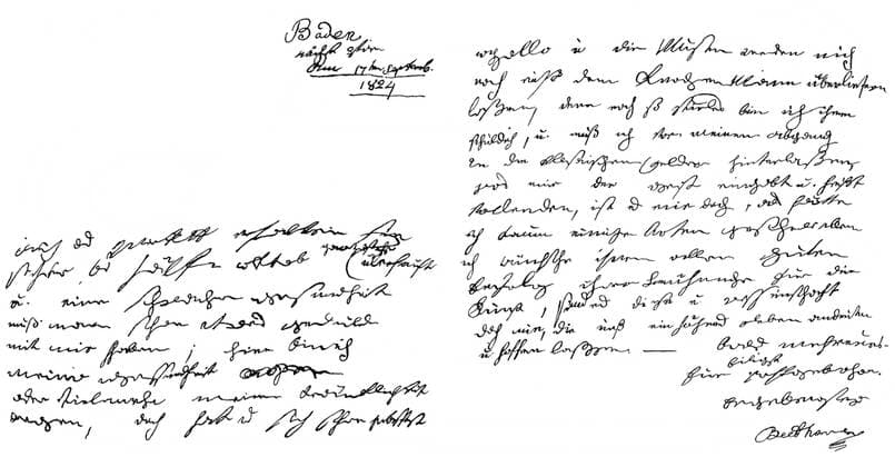 Ein handschriftlicher Brief von Ludwig van Beethoven an seinen Verleger Schott iblhdf02234893