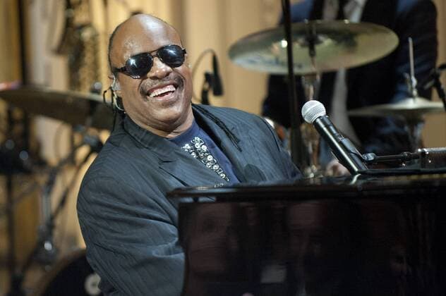 Stevie Wonder performs for the First Family and guests during a concert honoring Gershwin Prize winners Burt Bacharach and Hal David in the East Room at the White House in Washington on May 9, 2012.  WAP20120509310