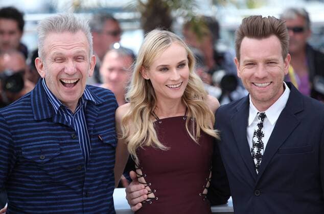 Jean-Paul Gaultier (L), Diane Kruger (C) and Ewan McGregor arrive at a jury photocall during the 65th annual Cannes International Film Festival in Cannes, France on May 16, 2012.  CAN20120516769