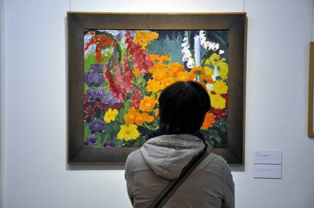 Besucherin in der Liebermannvilla, Liebermannvilla, Besucherin, Bild, Blumengarten, Maler, Emil Nolde, 1919