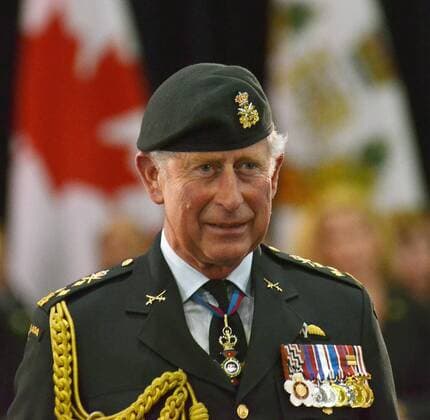 Prince Charles attends a Commemorative Military Muster at Fort York Armoury in Toronto, Canada on May 22, 2012. The Prince and his wife Camilla, Duchess of Cornwall, are on a four-day tour of Canada as part of Queen Elizabeth s Diamond Jubilee celebrations.  TOR20120522201