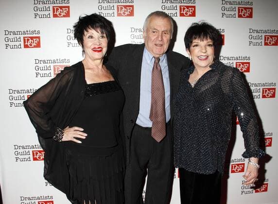 Liza Minnelli, Chita Rivera and John Kander arrive for the Dramatists Guild Fund s 50th Anniversary Gala at the Mandarin Oriental Hotel in New York on June 3, 2012.  NYP20120603216