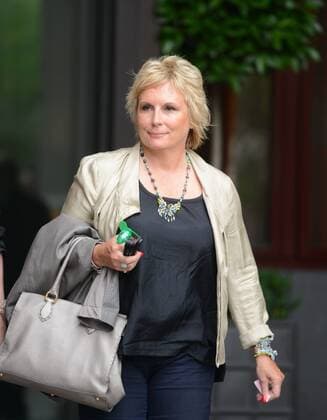 Writer of the Musical Jennifer Saunders leaves Viva Forever photocall at St Pancras Hotel in London, Tuesday June 26, 2012 .She also produced Mamma Mia! musical, GavinxRodgers i-Images  AJP