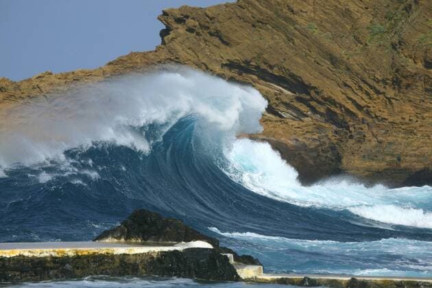 Brandungswelle an der Felskueste, Portugal surging billow at rocky coast, Portugal BLWS312978