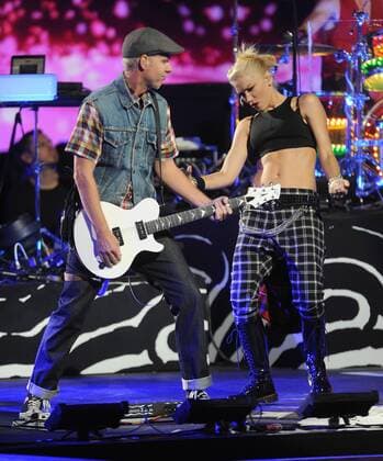 Tom Dumont and Gwen Stefani 2012 NFL KICKOFF CONCERT New York  NYPix PicturePerfect