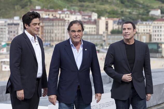 Benicio del Toro, Oliver Stone and John Travolta at the San Sebastian Film Festival, Sunday, 23rd September 2012 . SPAIN OUT. Photo by : Nacho Lopez DyD Fotografos i-Images i-Images  SLK