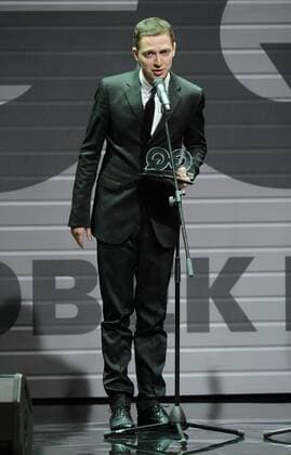 ITAR-TASS: MOSCOW, RUSSIA. SEPTEMBER 22, 2012. London-based Russian rapper Oxxxymiron, the Discovery of The Year, at the GQ Men of the Year Awards ceremony at the Sovremennik Theatre.  RE108F48