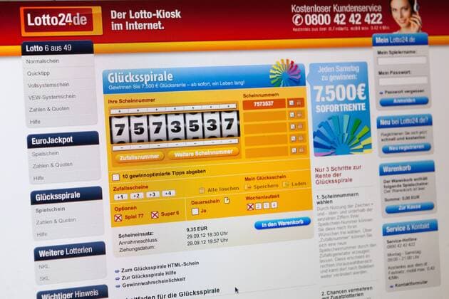 Internet Auftritt der Lotto24 AG Hamburg; diese ist ein Spin-Off der Tipp24 SE für das Deutsche Lottogeschäft. Aktuell richtet sich das Angebot aus rechtlichen Gründen nur an Kunden mit Wohnsitz in Schleswig-Holstein. Lotto24 hat aber die Lizenz zum Betrieb von Online-Lotto erhalten. In 15 von 16 Bundesländern darf der Anbieter zukünftig an den Start gehen. Abgabe eine Tip für Glücksspirale