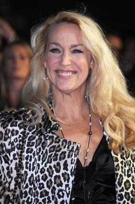 American model and actress Jerry Hall attends the premiere of Crossfire Hurricane during The 56th BFI London Film Festival, The Odeon Leicester Square in London on October 18, 2012.  LON20121018218