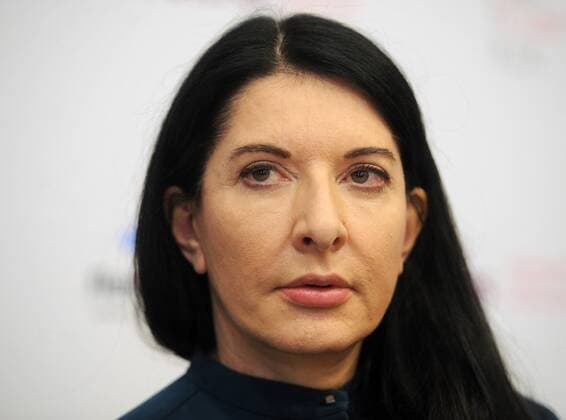 ITAR-TASS: MOSCOW, RUSSIA. NOVEMBER 16, 2012. New York-based Serbian artist Marina Abramovic gives a press conference ahead of the first international science art symposium Brainstorms: The Artist in the Context of Neuroscience at Polytechnical Museum.  RE10D94F