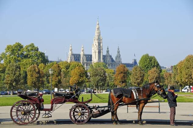Fiaker mit Kutscher vor dem Stephansdom, Wien, Österreich, Europa ibloge02372165