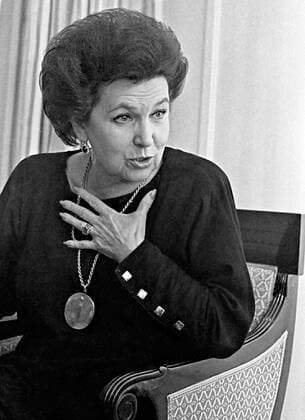 Russian opera singer Galina Vishnevskaya, who performed soprano roles in Russian and European opera classics has died aged 86. In picture: opera singer Galina Vishnevskaya giving an interview in hotel Europe Interpress 