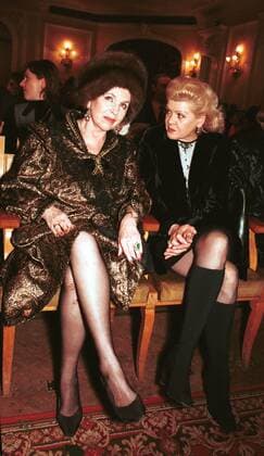 Russian opera singer Galina Vishnevskaya with composer A. Shnitke s wife Irina Shnitke in the Great Hall of the Conservatory. 2004. Moscow. Russia NatalyaxLoginova 