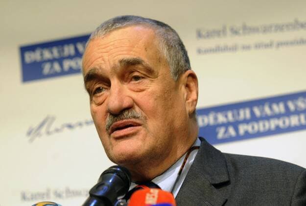 Presidential candidate Karel Schwarzenberg comments preliminary results of presidential elections during the press conference in Prague, Czech Republic, on Saturday, Jan. 12, 2013. Schwarzenberg and Milos Zeman advanced to the second round of the elections which will be held on 25th and 26th of January. (CTKxPhoto MichalxKrumphanzl) CTKPhotoP201301120367501  kru 8