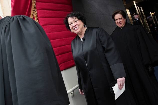 Supreme Court Justice Sonia Sotomayor arrives before the presidential inauguration on the West Front of the U.S. Capitol January 21, 2013 in Washington, DC. Barack Obama was re-elected for a second term as President of the United States.  WAX20130121028