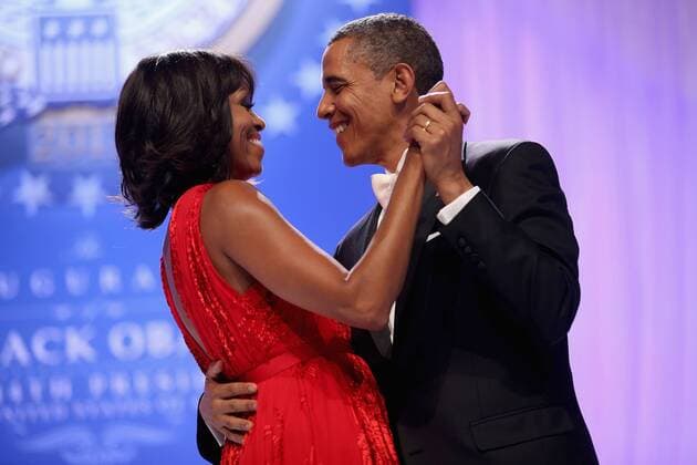 Berühmte Feministinnen, Michelle Obama U.S. President Barack Obama and first lady Michelle Obama dance together during the Inaugural Ball at the Walter Washington Convention Center January 21, 2013 in Washington, DC.  WAX201301211282