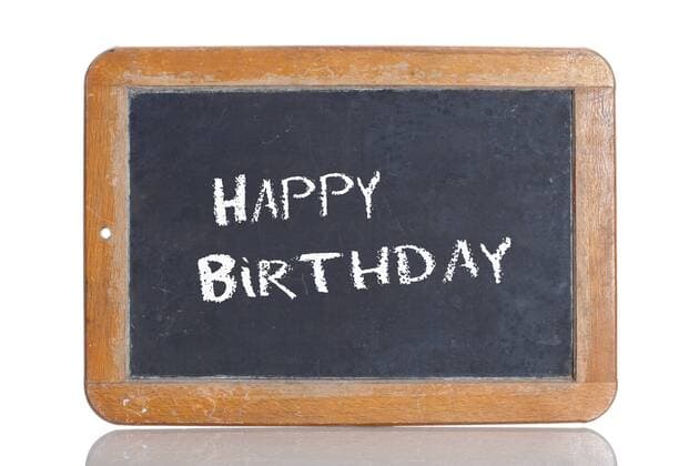 Geburtstag - Symbolbilder  Alte Schultafel mit Aufschrift HAPPY BIRTHDAY ibltsv03001551.jpg