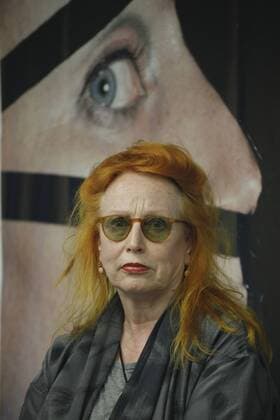 ITAR-TASS: MOSCOW, RUSSIA. MAY 14, 2013. German installation artist Rebecca Horn at the opening of her personal show titled Melancholic Tornado, at Multimedia Art Museum, Moscow (MAMM).  RE11B84C