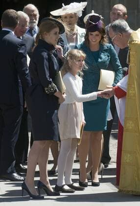 Princess Beatrice (L), Lady Louise Windsor and Princess Eugenie during the 60th Anniversary of the Coronation Service at Westminster Abbey in London, Tuesday, 4th June 2013 Picture by i-Images i-Images 