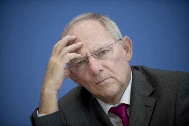 Wolfgang Schäuble DEU, Deutschland, Germany, Berlin, 26.06.2013 Wolfgang Schäuble , Wolfgang Schäuble , Bundesfinanzminister CDU. Bundespressekonferenz zum Thema Regierungsentwurf für den Bundeshaushalt 2014 und Finanzplan des Bundes bis 2017 in Berlin. Bundesrepublik Deutschland, Deutsche Politik, QF Querformat, Schäuble, Politker, Portrait Portraet, 2013 Wolfgang Schäuble , Federal German Minister of Finance, CDU. Politics, Germany, Politician, Portrait