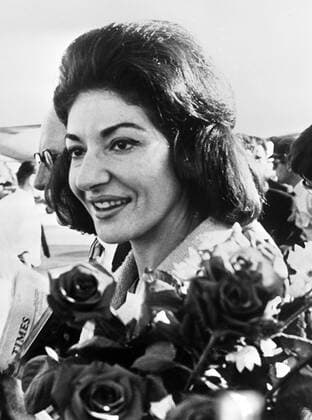 Copenhagen , Denmark - Clutching a bouquet of roses , fiery Greek soprano Maria Callas - 10th June 1963 Â UnitedArchives00136968 