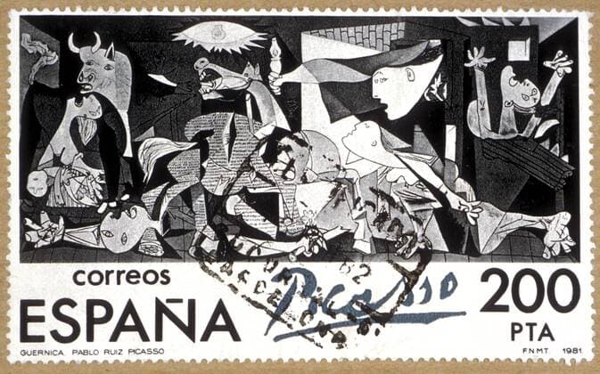 Spanish Stamp showing Picasso s Guernica. UnitedArchives00343159 