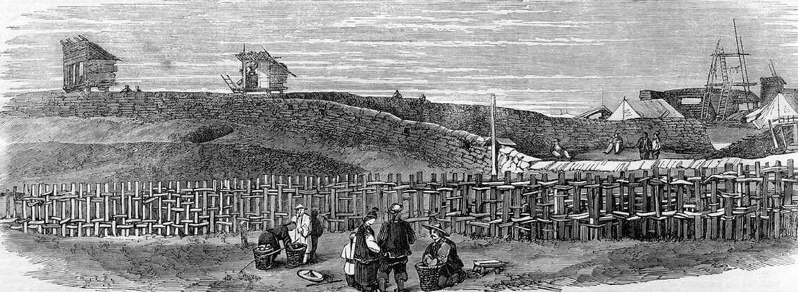 The Taeping Rebellion In China . Outside of the stockade where the Wang was beheaded . 12 March 1864 UnitedArchives00414549 
