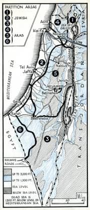 Map of Partition areas of Palestine . 1947 UnitedArchives00415616 
