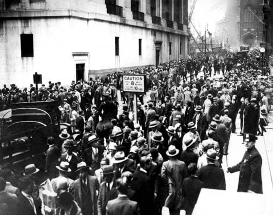 USA, New York - New York Stock Exchange, Wall Street Crash, 1929 Panic in Wall Street 29th October 1929 UnitedArchives00434564 