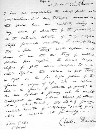Charles Darwin, Part of the manuscript of the Origin Of Species. UnitedArchives00551329 
