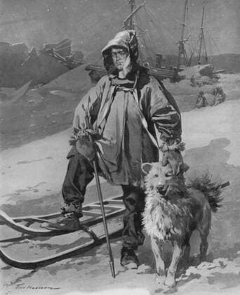 The hero of the South Pole Lieutenant Shackleton and his ship the Nimrod 19 June 1909 UnitedArchives00596744 