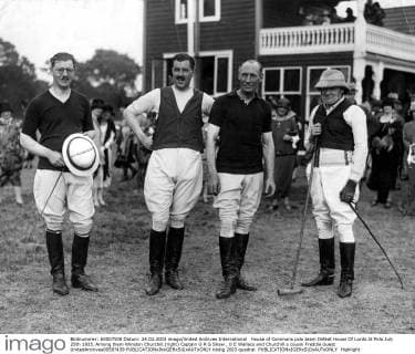House of Commons polo team Defeat House Of Lords At Polo July 25th 1925. Among them Winston Churchill.(right) Captain G R G Shaw , D E Wallace and Churchill s cousin Freddie Guest UnitedArchives00597439 