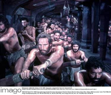 CHARLTON HESTON BEN HUR SLAVE SLAVES ROW ROWING UnitedArchives00845302 