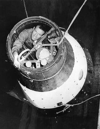 America s next astronaut is due to be blasted off the pad at Cape Canaveral. He is Leroy Gordon Cooper and he is scheduled to make 22 orbits of the earth during his 34 hour flight . Gordon Cooper is busy making final preparations for the flight . 9th May 1963 UnitedArchives00938054 