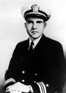 Richard Nixon served in the Navy in World War II entering as a Lieutenant in 1942 and leave as Lieutenant Commander with two commendations as well as battle stars. 1942  UnitedArchives01006842
