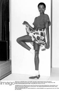 Model Koko Ekeyong wearing items from the Mary Quant Spring 1982 Collection. 24 December 1981  UnitedArchives01014600