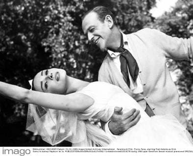 Paramount Film: Funny Face, starring Fred Astaire as Dick Avery & Audrey Hepburn as Jo.  UnitedArchives01018178