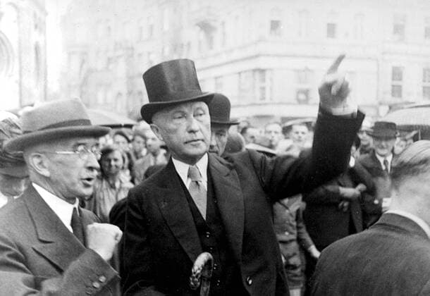 New West German Parliament Inaugurated At Bonn. Dr Konrad Adenauer, who was Mayor of Cologne, and is head of the victorious Christian Democrat Party, and who is most likely to be made Chancellor of the West German Federal Republic. 8 September 1949, Köln  UnitedArchives01019183