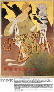 Champagne Berton, printed by Josse Goosens (1876-1929) c.1900 (coloured litho) Artist Mignot, Victor (1872-1944) - leading Belgian poster artist Location Victoria & Albert Museum, London, UK Â  UnitedArchives01028048