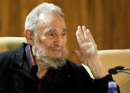 (130814) -- HAVANA (Xinhua) -- Image taken on Feb. 10, 2012 shows Cuban leader Fidel Castro speaking during a meeting in Havana, Cuba. Cuba celebrated the 87th birthday of its revolution leader Fidel Castro Tuesday with concerts, book presentations and other press highlights. (Xinhua Roberto Chile Cubadebate) (da) CUBA-HAVANA-POLITICS-CASTRO 