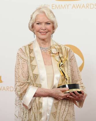 Actress Ellen Burstyn holds the award she won for Outstanding Supporting Actress in a Miniseries or a Movie - Political Animals at the 65th Primetime Emmy Awards at Nokia Theatre in Los Angeles on September 22, 2013.  LAP20130922228