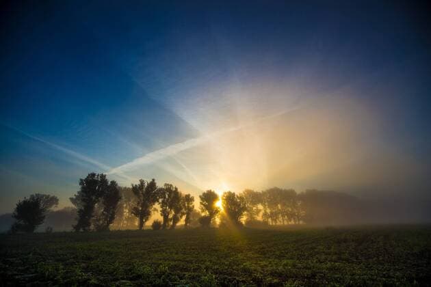 Schloßvippach , Sonnenaufgang bei Schlossvippach , Morgenstimmung