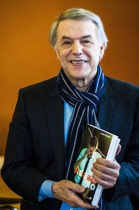 Belgium, Brussels, Oct 10, 2013 - Belgian singer Salvatore Adamo, at the press conference he gave after the publication of his new biography ( Adamo, 50 ans de succÃ¨s ) by the belgian journalist Thierry Coljon Pict By Nastassia Nicolaij Â 