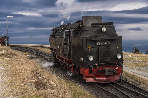  Brockenbahn, Rangieren der Lok, Brocken, Wernigerode, Sachsen-Anhalt, Deutschland, Europa iblrut03760834.jpg
