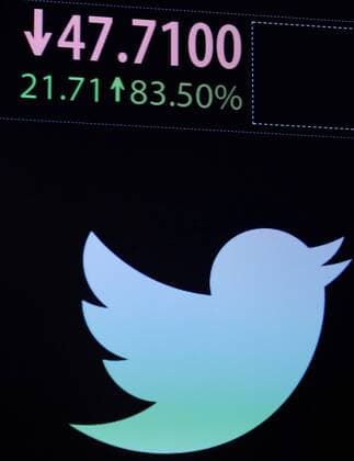A board displays the stock price of Twitter when shares of Twitter are traded for the first time at the Twitter IPO on the floor of the New York Stock Exchange on Wall Street In New York City on November 7, 2013. The NYSE Euronext staged a first-ever weekend test for the initial public offer two weeks ago to avoid reprising the problems with rival Nasdaq s systems that delayed timely orders and ruined Facebook s debut on Wall Street.  NYP20131107105
