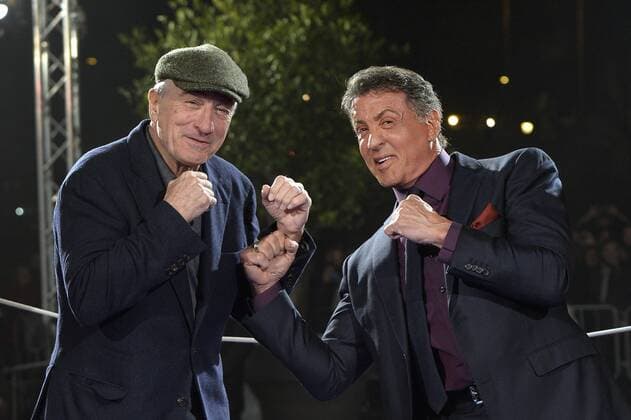 PREMIERE GRUDGE MATCH, ROME ITALY ROME Italy 07.01.2014, Rom, Italien, Promotion, Promoshooting, Robert De Niro and Sylvester Stallone  UnitedArchives01846581