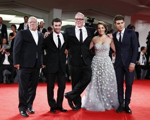 Venedig, Italien - Internationale Filmfestspiele von Venedig - Premiere - Canyons - Paul Schrader, James Deen, Bret Easton Ellis e Tenille Huston.  0