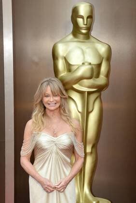 Goldie Hawn arrives on the red carpet at the 86th Academy Awards at Hollywood & Highland Center in the Hollywood section of Los Angeles on March 2, 2014.  LAP201403023586